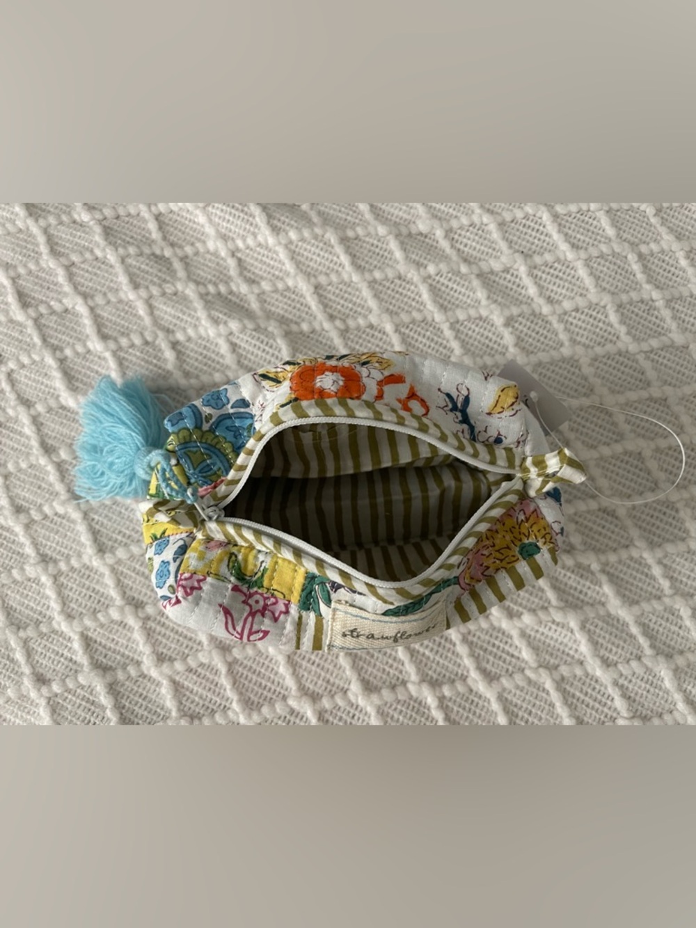 Strawflower Claudia Small Patchwork Quilted Block Print Cosmetic Pouch - Picture 6 of 9